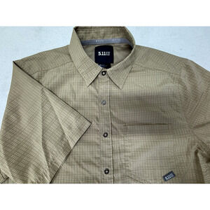 5.11 Tactical Men's Small Brown Polyester Casual Short Sleeve Snap Up Shirt